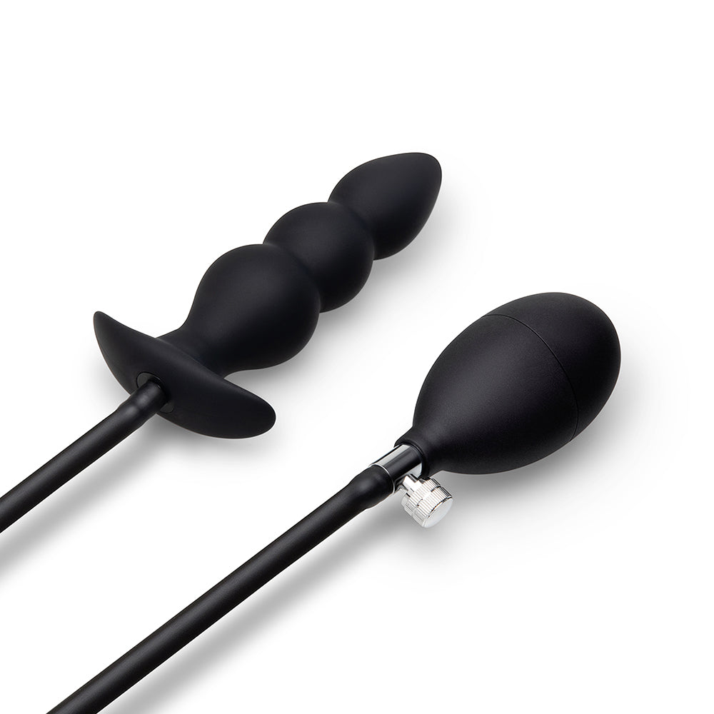 B-VIBE - TAPÓN ANAL HINCHABLE CON CUENTAS Y BOMBA DE MANO