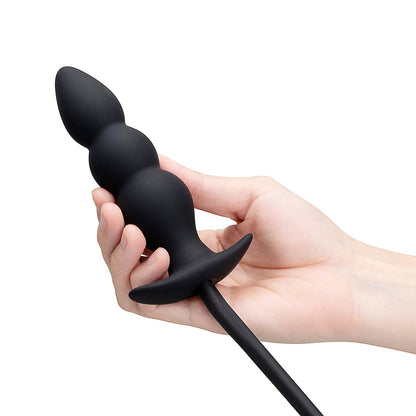 B-VIBE - TAPÓN ANAL HINCHABLE CON CUENTAS Y BOMBA DE MANO