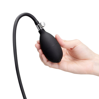 B-VIBE - TAPÓN ANAL HINCHABLE CON CUENTAS Y BOMBA DE MANO