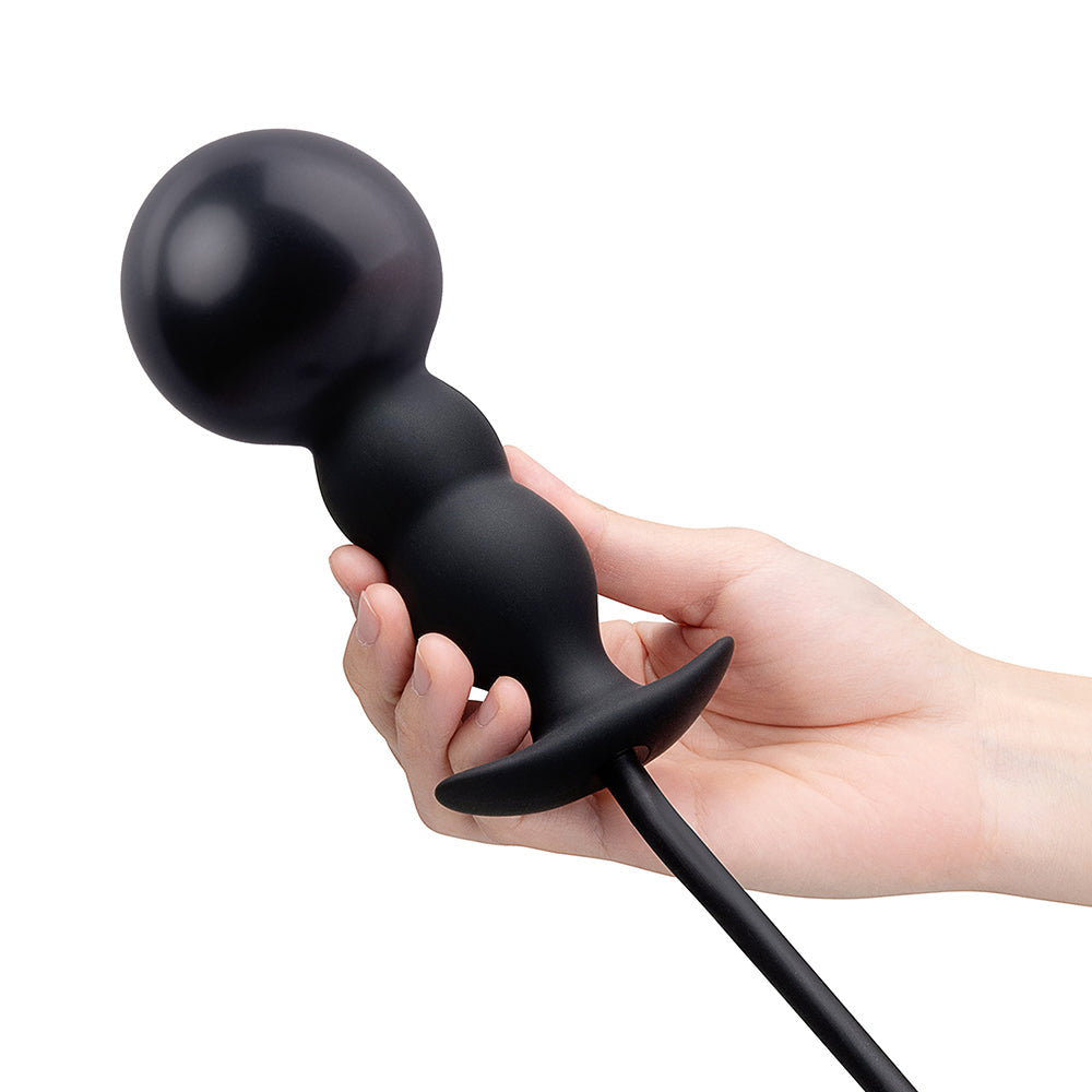 B-VIBE - TAPÓN ANAL HINCHABLE CON CUENTAS Y BOMBA DE MANO