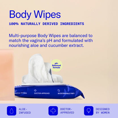 DAME - BODY WIPES 12CT ALOE & CUCUMBER
