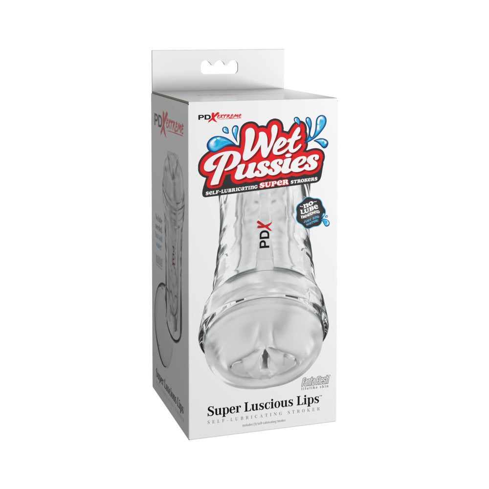 PDX BRANDS - PDX EXTREME WET PUSSIES SUPER LUSCIOUS LIPS SELF-LUBRICATING STROKER FROSTED
