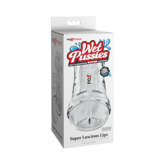 PDX BRANDS - PDX EXTREME WET PUSSIES SUPER LUSCIOUS LIPS SELF-LUBRICATING STROKER FROSTED