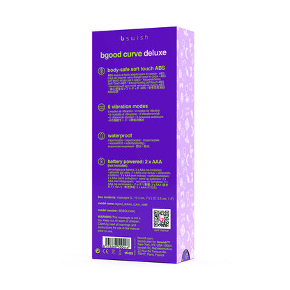 B SWISH BGOOD DELUXE CURVE VIBRATOR VIOLET