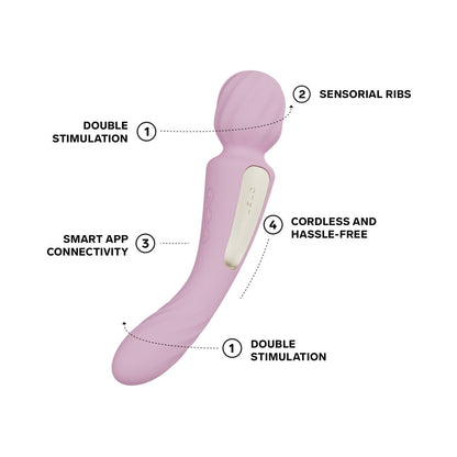 LELO - SWITCH DOUBLE-SIDED WAND VIBRATOR SOFT PINK