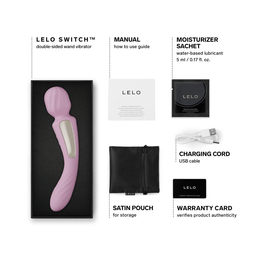 LELO - SWITCH DOUBLE-SIDED WAND VIBRATOR SOFT PINK