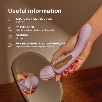 LELO - SWITCH DOUBLE-SIDED WAND VIBRATOR SOFT PINK
