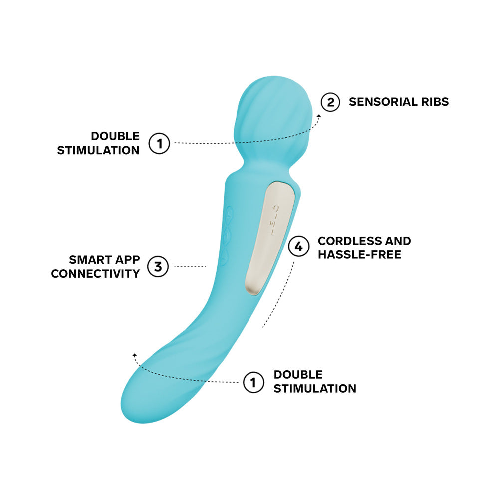 LELO - SWITCH DOUBLE-SIDED WAND VIBRATOR AQUA