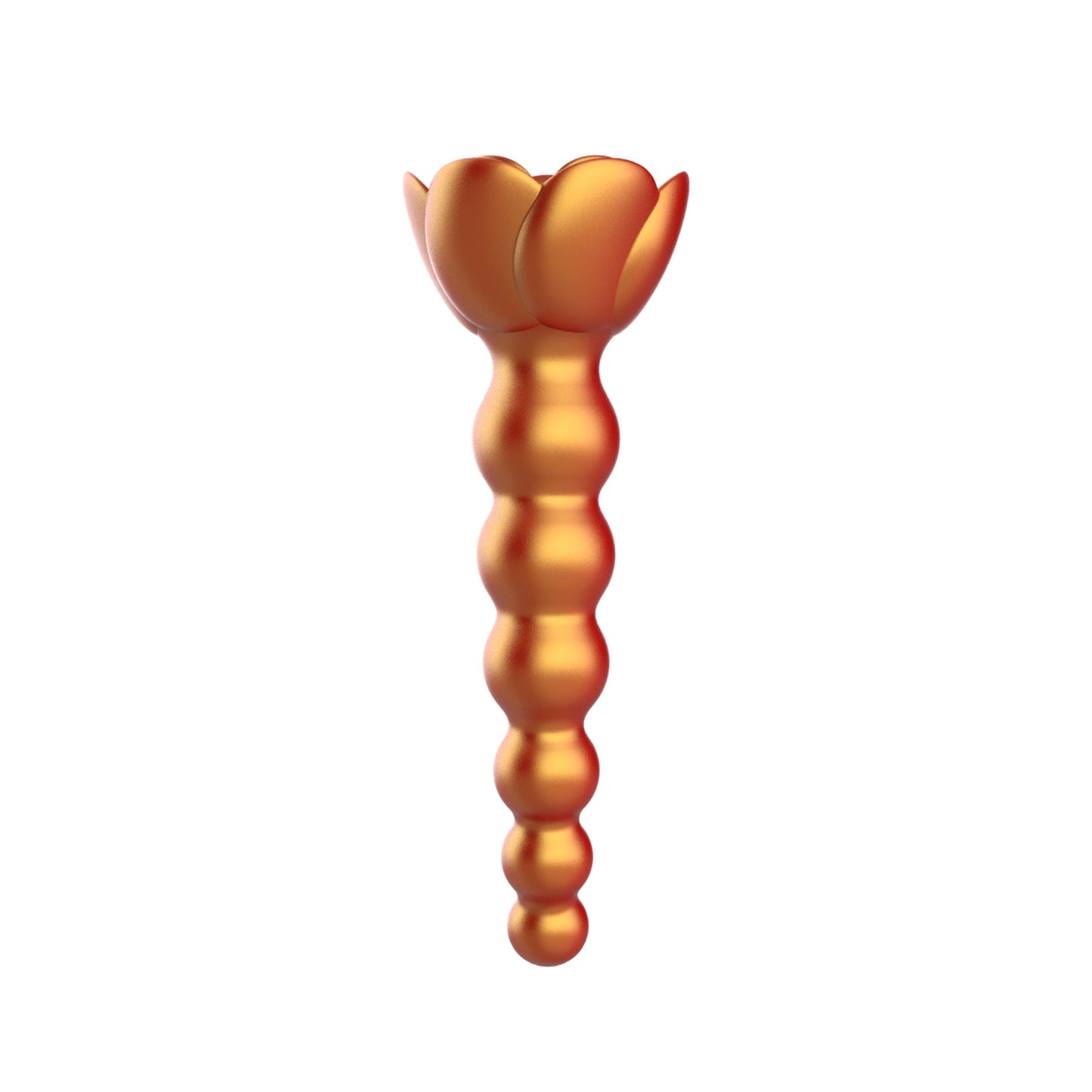 ADAM & EVE - BEADED ROSE BLOSSOM SILICONE ANAL VIBRATOR