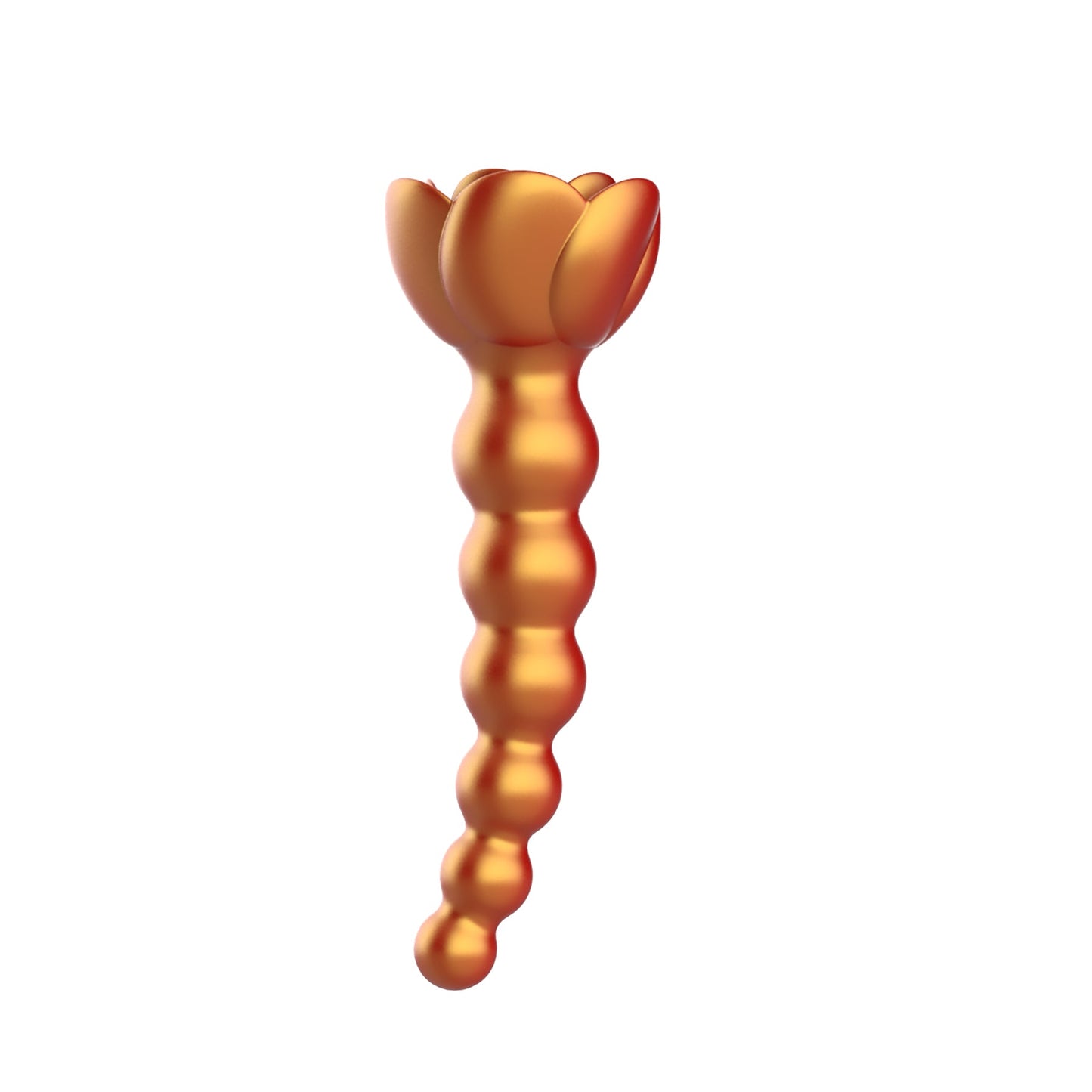 ADAM & EVE - BEADED ROSE BLOSSOM SILICONE ANAL VIBRATOR