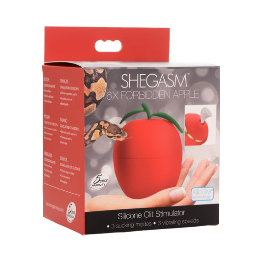 XR BRANDS - SHEGASM 6X FORBIDDEN APPLE SILICONE CLIT STIMULATOR
