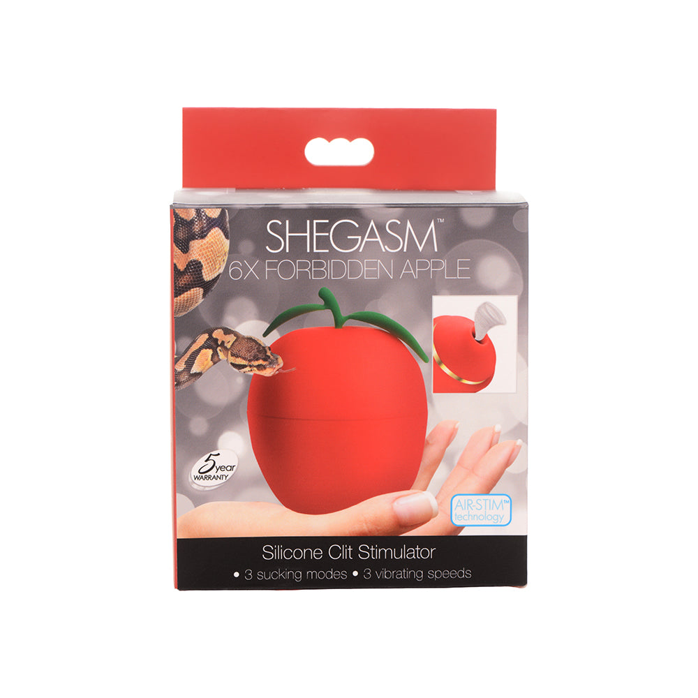 XR BRANDS - SHEGASM 6X FORBIDDEN APPLE SILICONE CLIT STIMULATOR