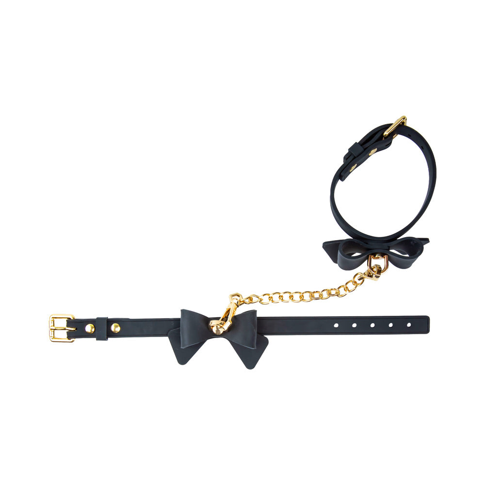 BLUSH - TEMPTASIA ARDOR WRIST & ANKLE RESTRAINTS BLACK WITH BOW