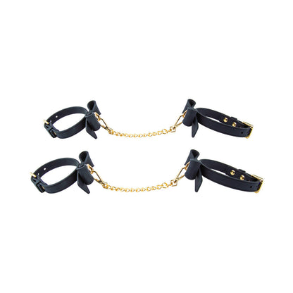 BLUSH - TEMPTASIA ARDOR WRIST & ANKLE RESTRAINTS BLACK WITH BOW
