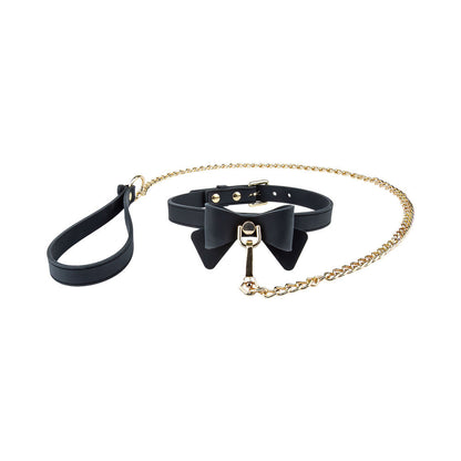 BLUSH - TEMPTASIA ARDOR COLLAR & LEASH BLACK WITH BOW