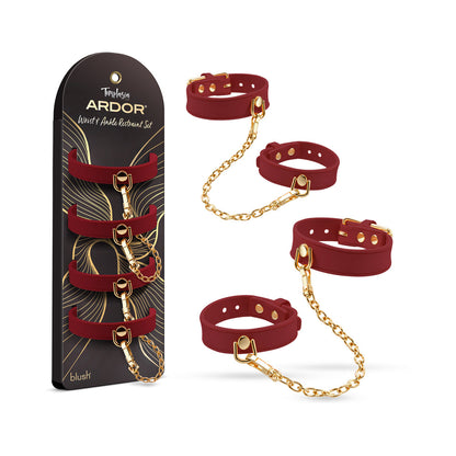 BLUSH - TEMPTASIA ARDOR WRIST & ANKLE RESTRAINTS RED
