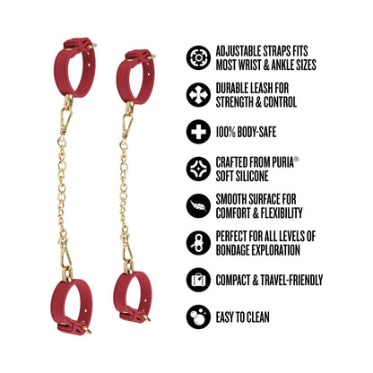 BLUSH - TEMPTASIA ARDOR WRIST & ANKLE RESTRAINTS RED