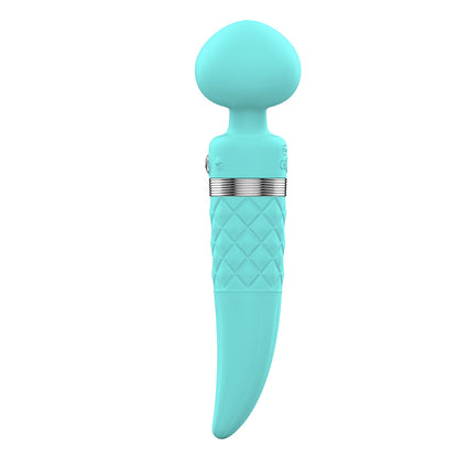 PILLOW TALK SULTRY DUAL-ENDED WARMING MASSAGER WAND TEAL