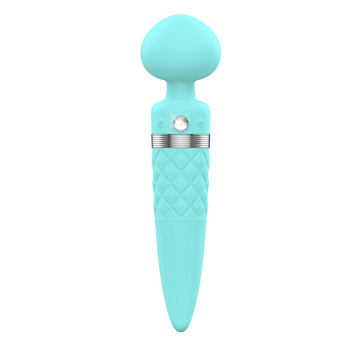 PILLOW TALK SULTRY DUAL-ENDED WARMING MASSAGER WAND TEAL