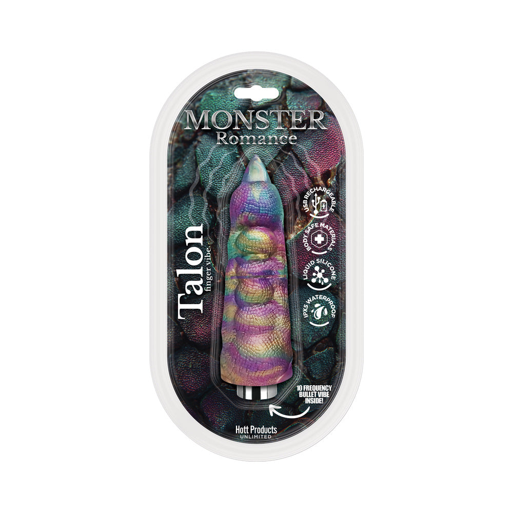 HOTT PRODUCTS - MONSTER ROMANCE TALON SILICONE FINGER SLEEVE WITH MULTI-SPEED BULLET