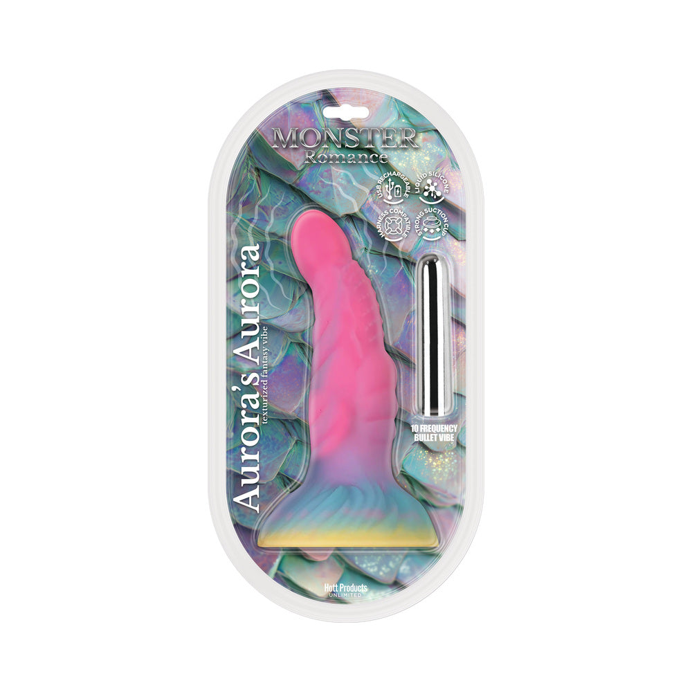 HOTT PRODUCTS - MONSTER ROMANCE AURORAS AURA DILDO WITH MULTI-SPEED BULLET