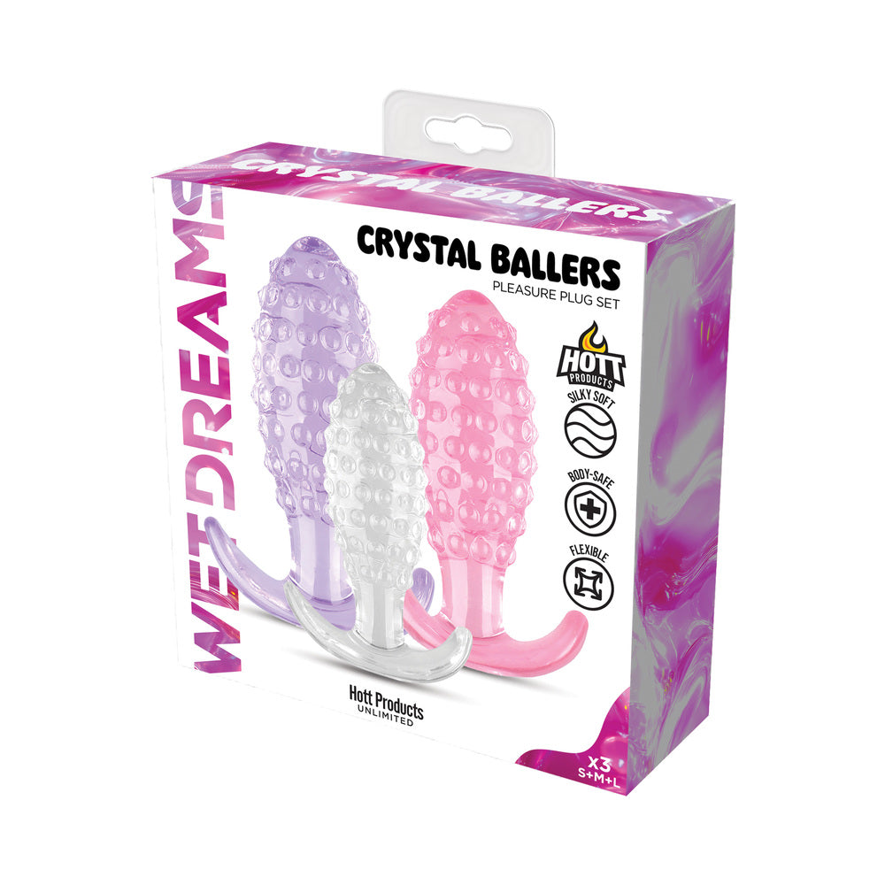 HOTT PRODUCTS - WET DREAMS CRYSTAL BALLERS TRI-COLOR TEXTURED TUSHY TRAINER KIT 3-PACK