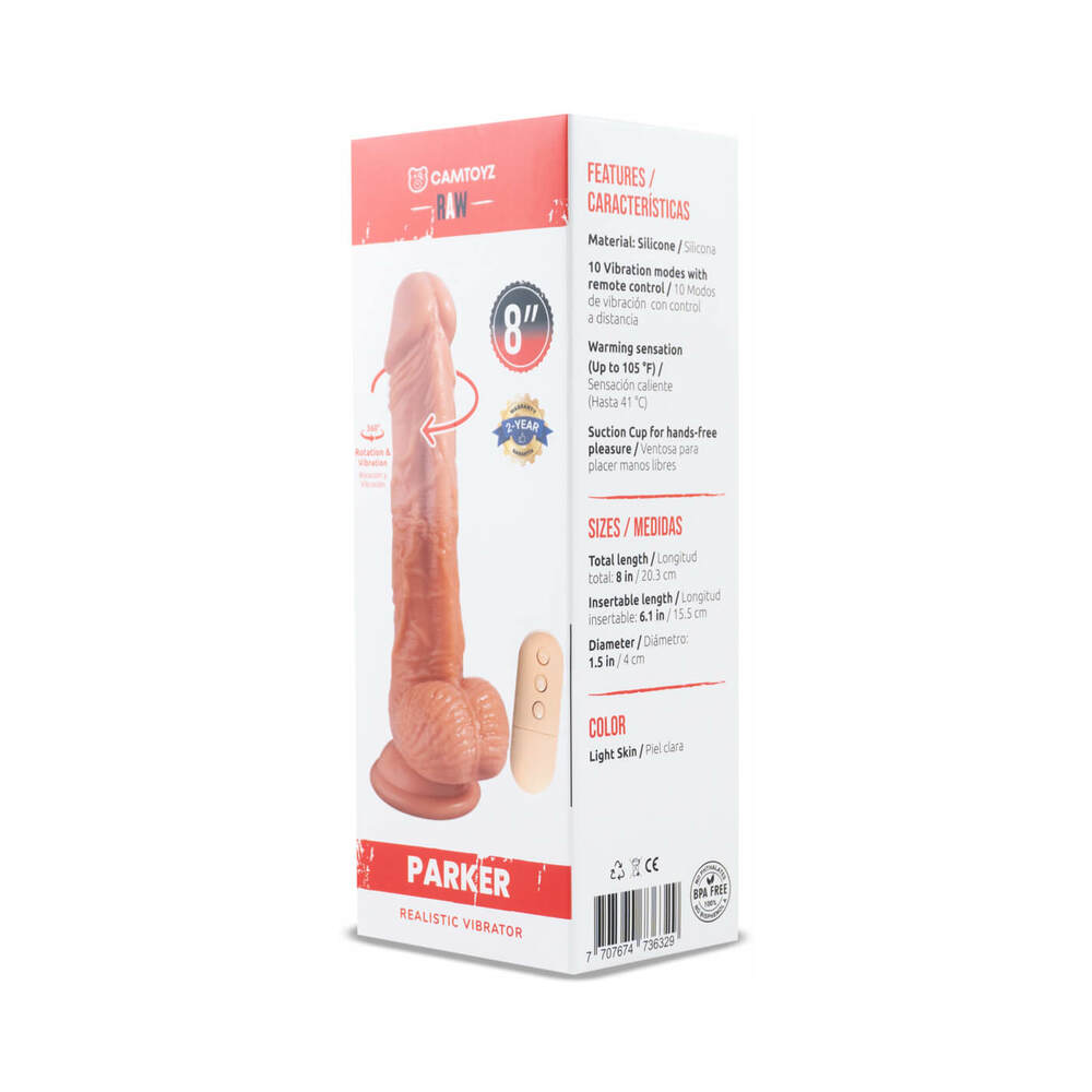 CAMTOYZ - RAW PARKER REALISTIC VIBRATING DILDO