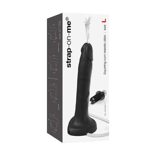 LOVELY PLANET - STRAP-ON-ME SQUIRTING CUM REALISTIC DILDO LARGE BLACK