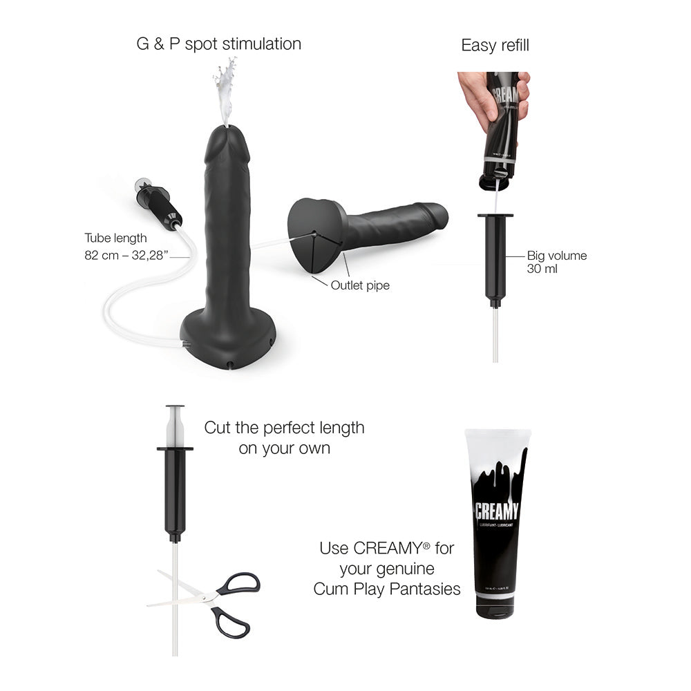 LOVELY PLANET - STRAP-ON-ME SQUIRTING CUM REALISTIC DILDO LARGE BLACK