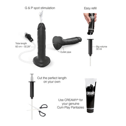 LOVELY PLANET - STRAP-ON-ME SQUIRTING CUM REALISTIC DILDO LARGE BLACK