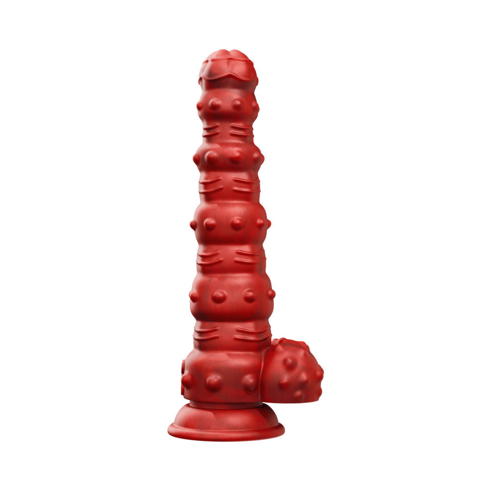 TENTRA - RENGOL STUDDED DEMON THRUSTING DILDO RED
