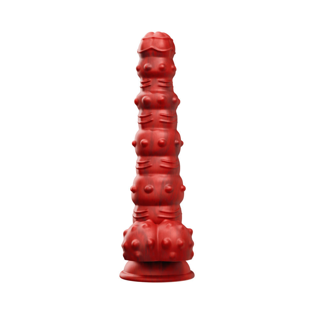 TENTRA - RENGOL STUDDED DEMON THRUSTING DILDO RED