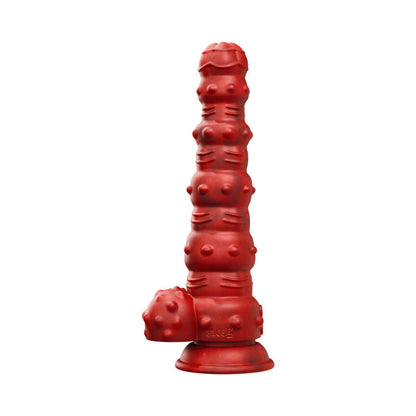 TENTRA - RENGOL STUDDED DEMON THRUSTING DILDO RED