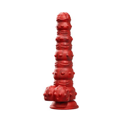 TENTRA - RENGOL STUDDED DEMON THRUSTING DILDO RED