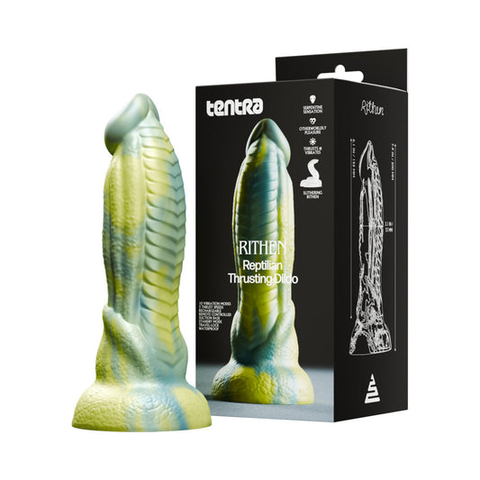 TENTRA - RITHEN REPTILIAN THRUSTING DILDO GREEN