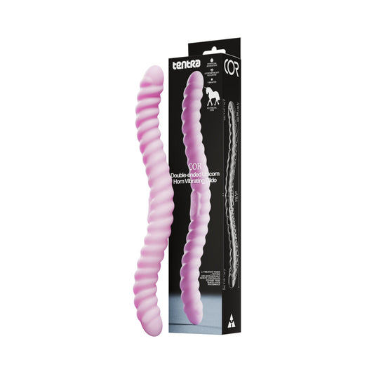 TENTRA - COR UNICORN HORN DOUBLE-ENDED VIBRATING DILDO PINK