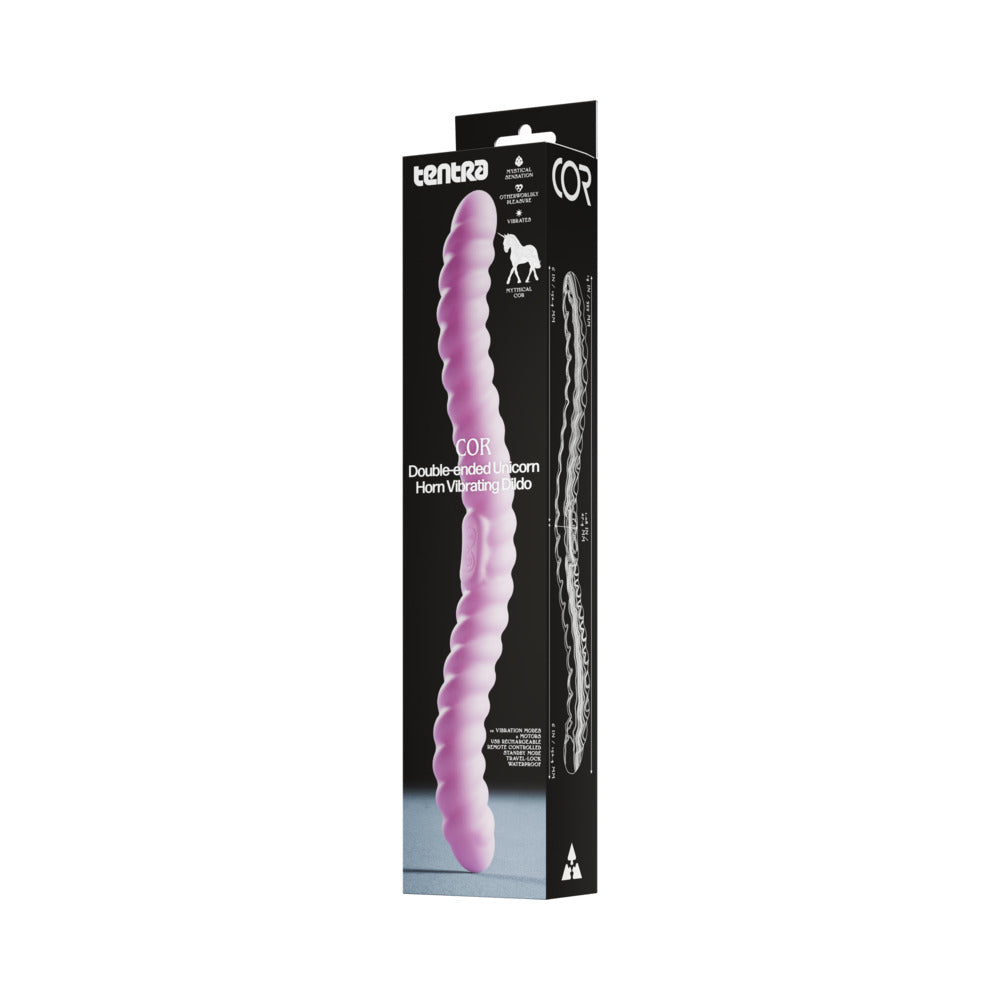 TENTRA - COR UNICORN HORN DOUBLE-ENDED VIBRATING DILDO PINK