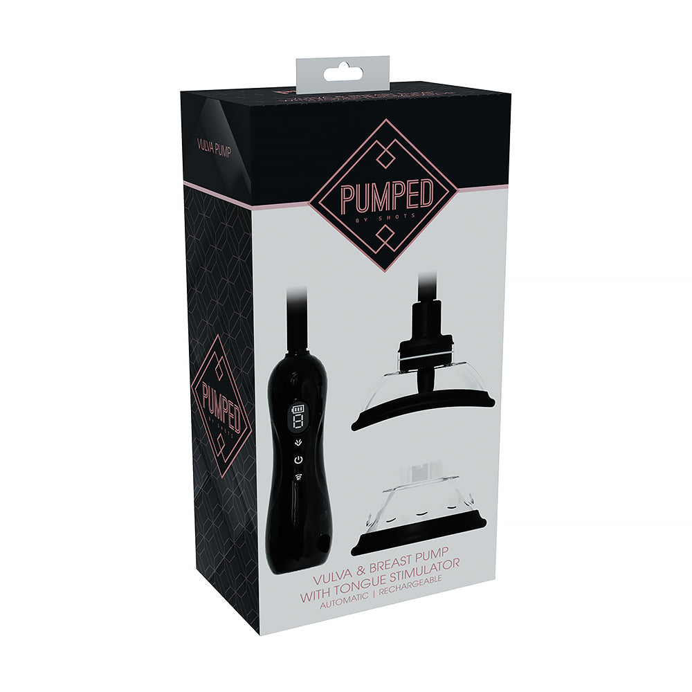 SHOTS - PUMPED AUTOMATIC RECHARGEABLE VULVA & BREAST PUMP WITH TONGUE STIMULATOR