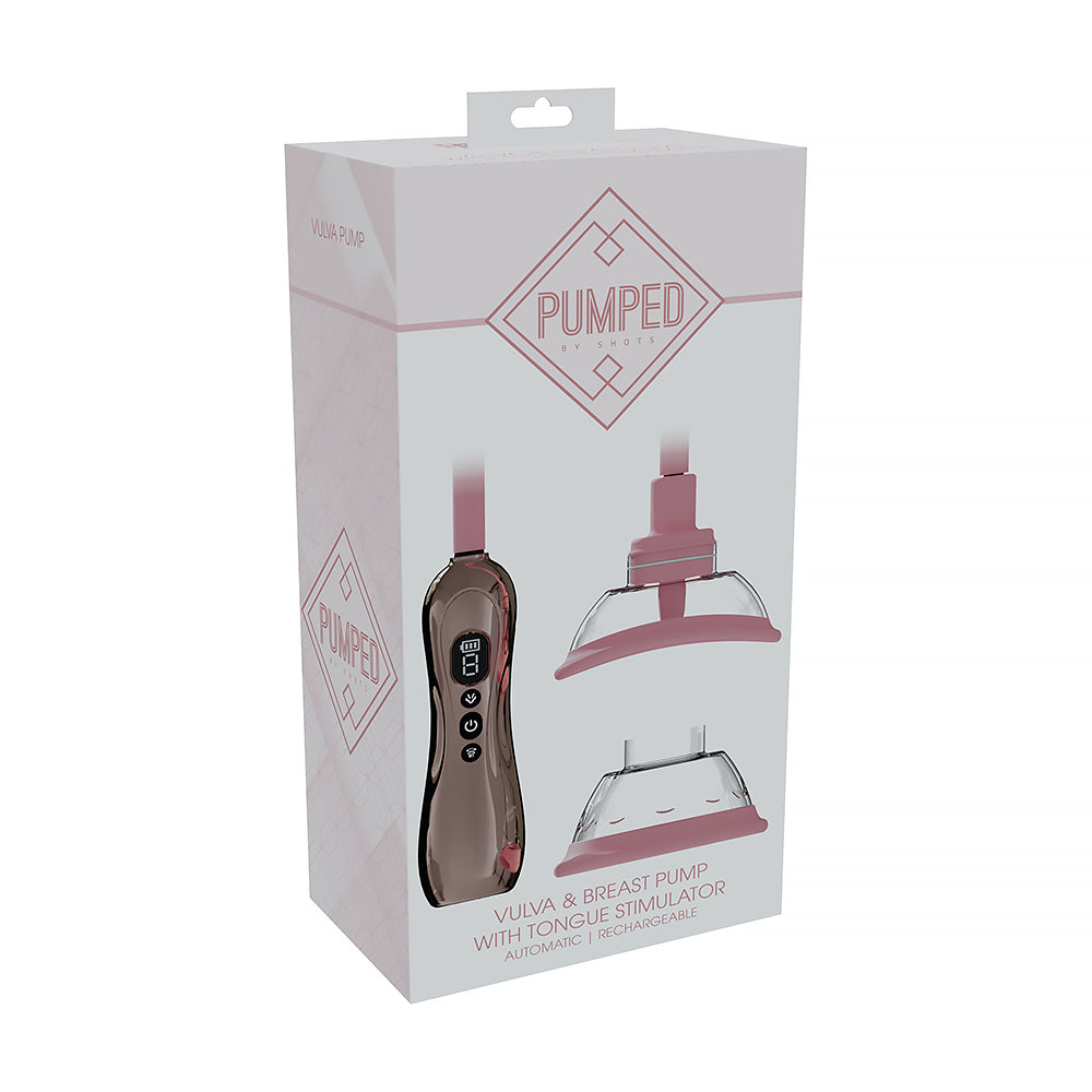 SHOTS - PUMPED AUTOMATIC RECHARGEABLE VULVA & BREAST PUMP WITH TONGUE STIMULATOR