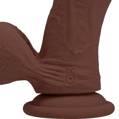 SHOTS - REALROCK REALISTIC DUAL DENSITY VIBRATING SILICONE DILDO WITH WEIGHTED BALLS 6 IN.