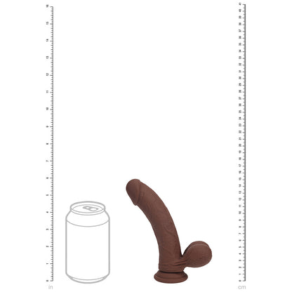 SHOTS - REALROCK REALISTIC DUAL DENSITY VIBRATING SILICONE DILDO WITH WEIGHTED BALLS 6 IN.