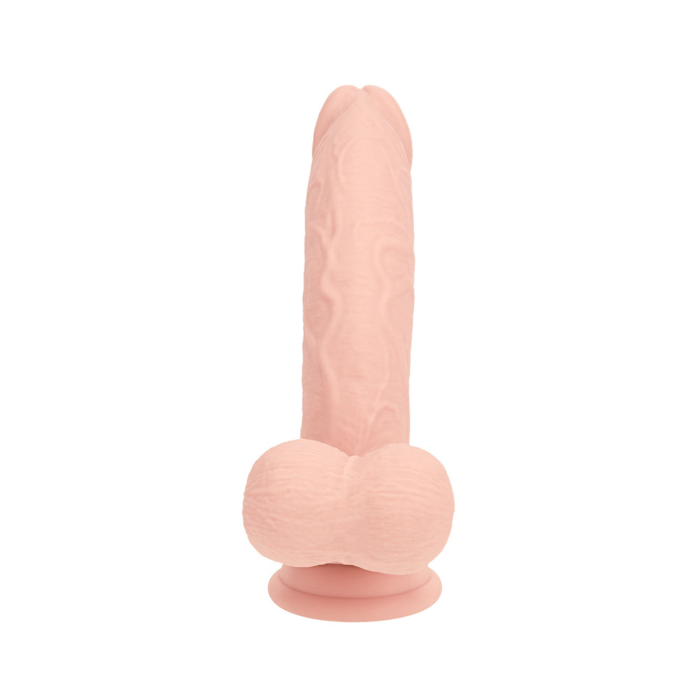 SHOTS - REALROCK REALISTIC DUAL DENSITY VIBRATING SILICONE DILDO WITH WEIGHTED BALLS 6 IN.