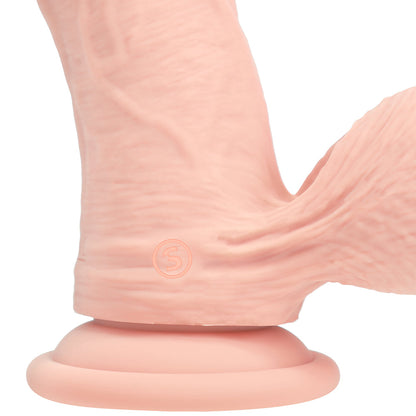 SHOTS - REALROCK REALISTIC DUAL DENSITY VIBRATING SILICONE DILDO WITH WEIGHTED BALLS 6 IN.