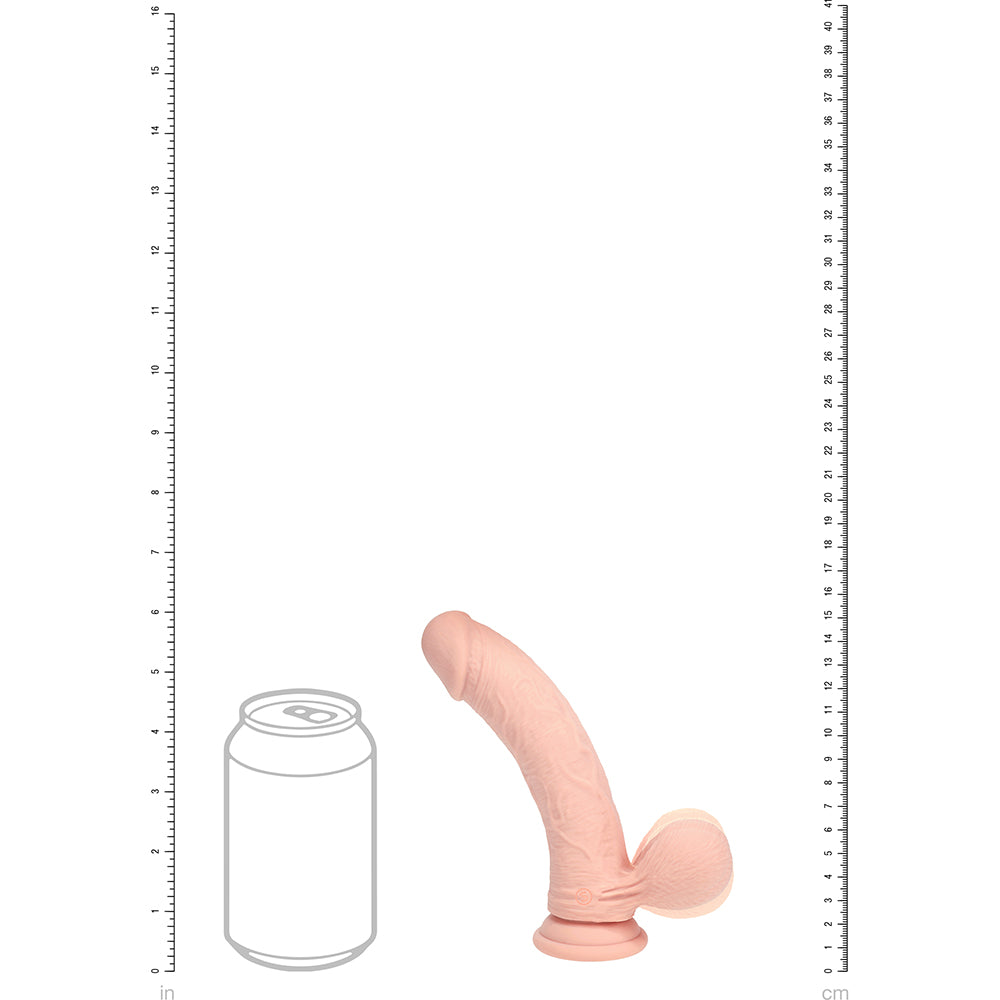 SHOTS - REALROCK REALISTIC DUAL DENSITY VIBRATING SILICONE DILDO WITH WEIGHTED BALLS 6 IN.