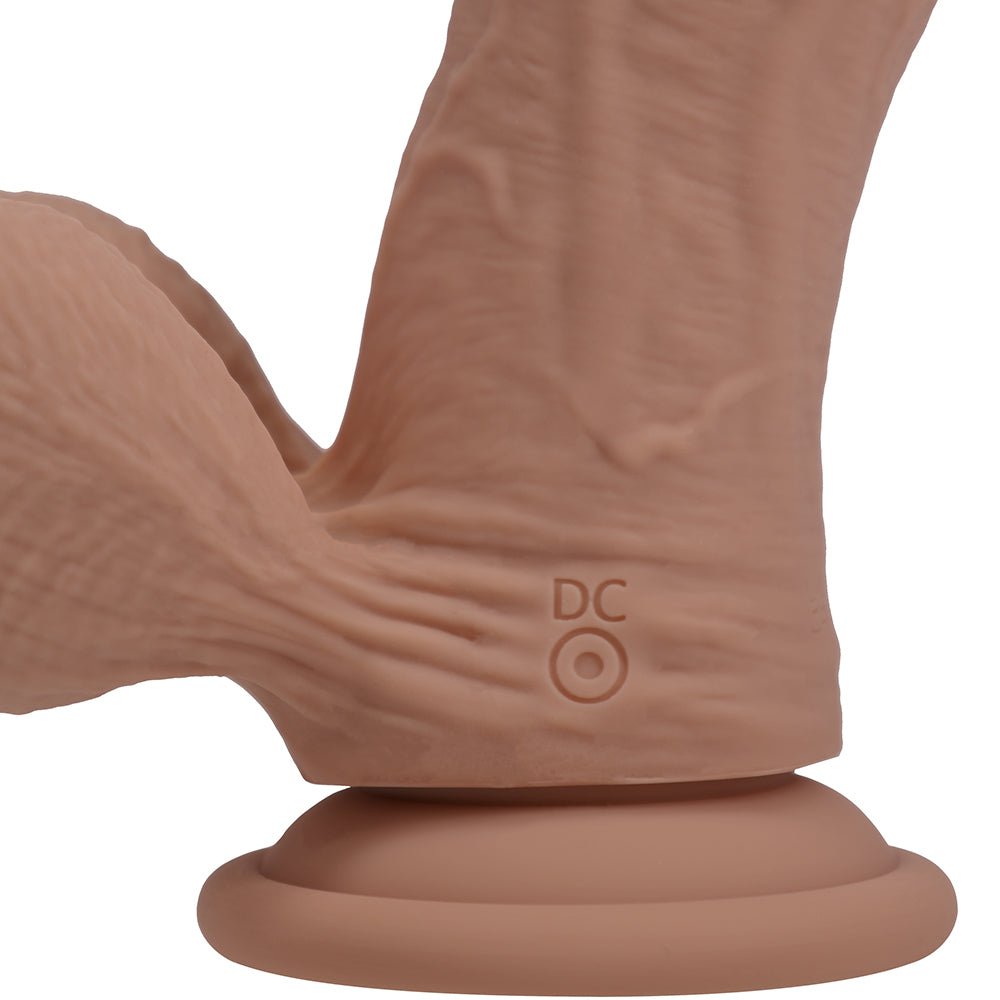 SHOTS - REALROCK REALISTIC DUAL DENSITY VIBRATING SILICONE DILDO WITH WEIGHTED BALLS 6 IN.