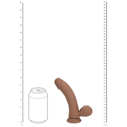 SHOTS - REALROCK REALISTIC DUAL DENSITY VIBRATING SILICONE DILDO WITH WEIGHTED BALLS 6 IN.