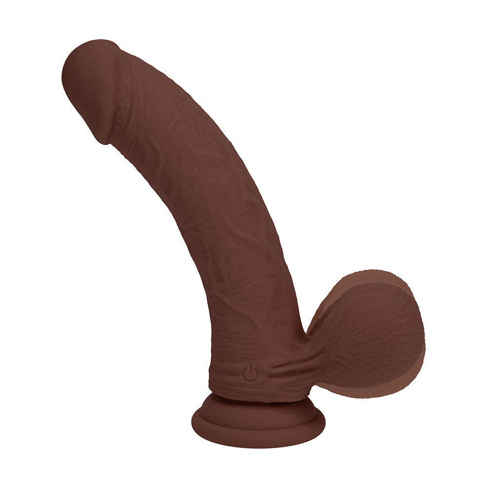 SHOTS - DILDO REALISTA DE SILICONA REALROCK DE DOBLE DENSIDAD CON VIBRACIÓN Y BOLAS CON PESO 8 PULG.