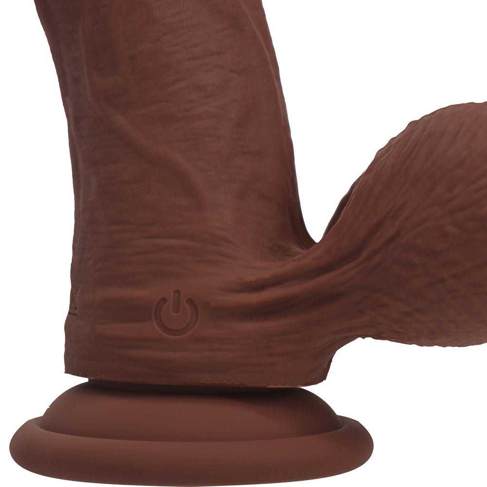 SHOTS - DILDO REALISTA DE SILICONA REALROCK DE DOBLE DENSIDAD CON VIBRACIÓN Y BOLAS CON PESO 8 PULG.