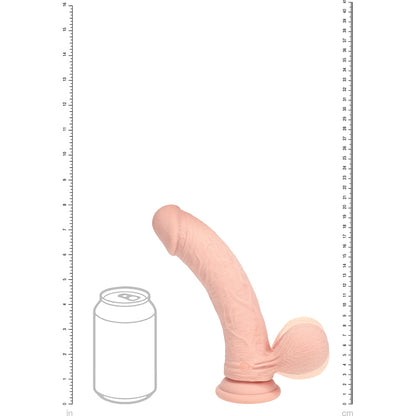 SHOTS - DILDO REALISTA DE SILICONA REALROCK DE DOBLE DENSIDAD CON VIBRACIÓN Y BOLAS CON PESO 8 PULG.