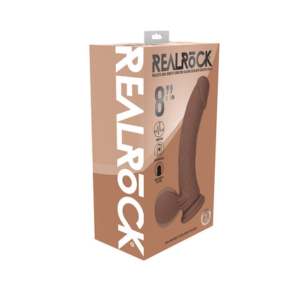 SHOTS - DILDO REALISTA DE SILICONA REALROCK DE DOBLE DENSIDAD CON VIBRACIÓN Y BOLAS CON PESO 8 PULG.